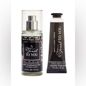 BATH & BODY WORKS 2 PC. A TOAST TO YOU FRAGRANCE MIST & HAND CREAM SET